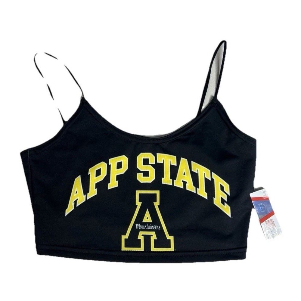 NWT Lemedy Black Spaghetti Strap Cropped Tank Top Sports Bra Yoga Small (331)